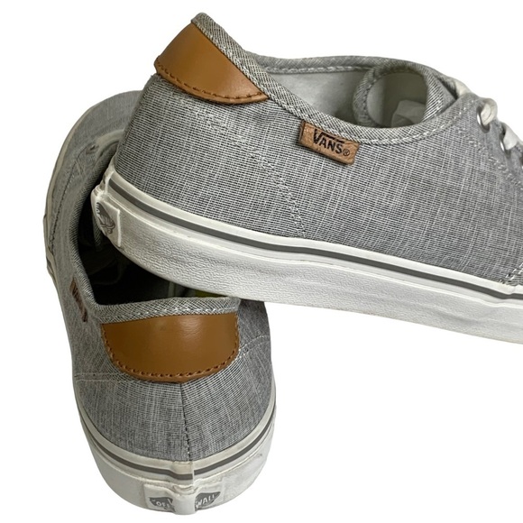 Vans Ortholite Heathered Gray Leather Pull Tab Lace Up Sneakers NEW - Picture 2 of 12